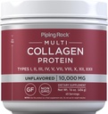 Piping Rock Multi Collagen Protein Powder Medical 124; 16 oz Unflavored Medical 124; Type I II III V X Medical 124; 10000mg Peptider Complex supplement for mænd og kvinder Medical 124; Gluten Free, Non- GMO supplement