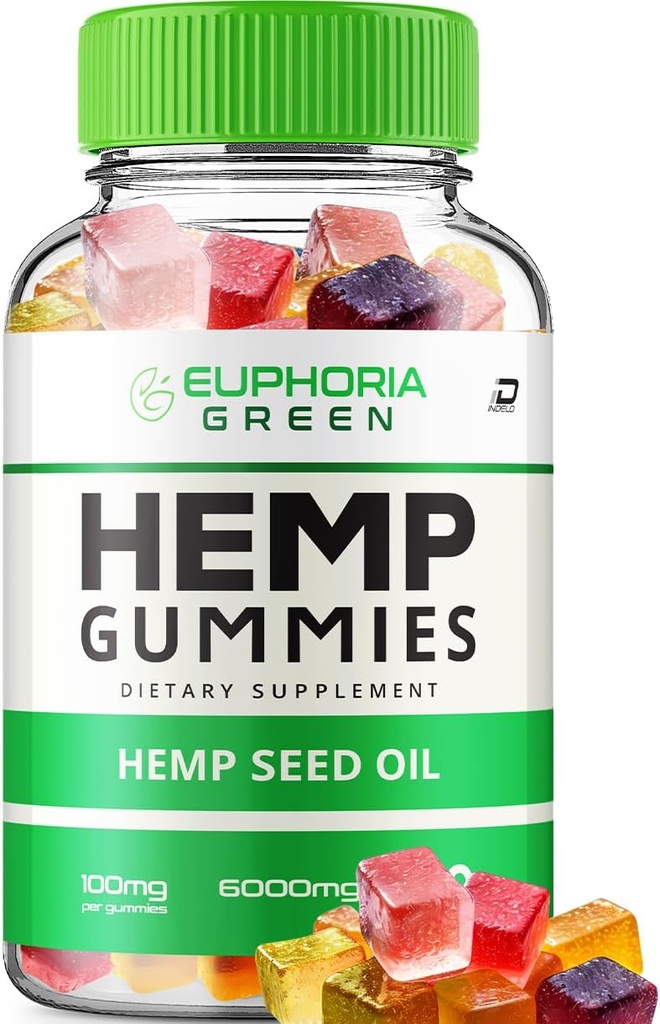 Euphoria Green Hamp Gummies - med Hamp Seed Extract EuphoraGreen Hamp Gummies Tinnitus Herbal Supplement, Sundhed og Wellness Support, All Natural Euphoria Green Hamp Gummy (1 pakke - 60 Gummies)
