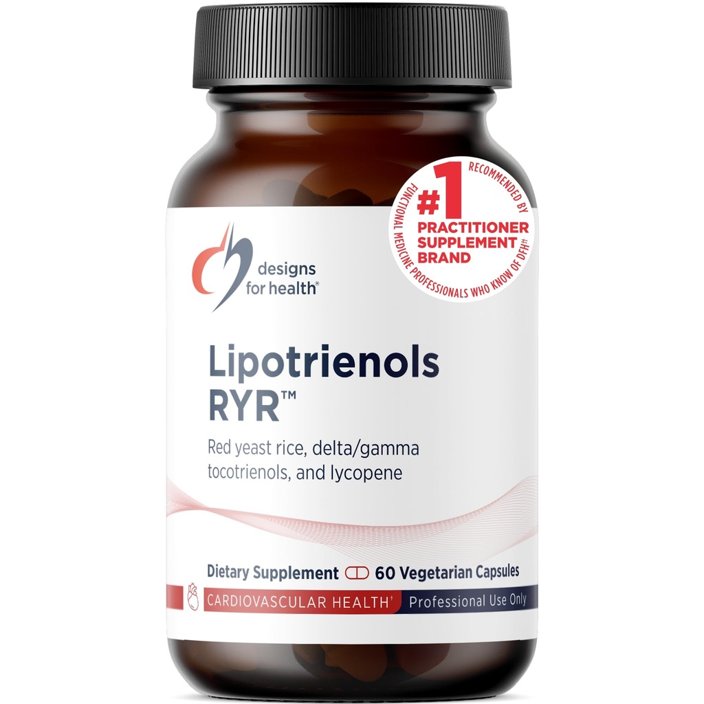 Design for sundhed Rød Gær Rice med tocotrienoler + Lycopen - Lipotrienols RYR, 1200mg RYR til støtte for hjerte-kar-sundhed + vedligeholdelse af Lipidniveauer i normalområdet - Vegan (60 kapsler)