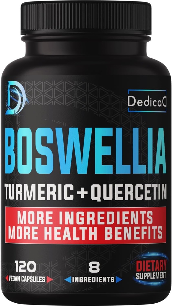 Boswellia Serrata - blandet gurkemeje, Quercetin, Citrus, Ginger, White Willow, Alfalfa - Support Cartiage, Immunum & Kropssundhed - 120 Kapsler