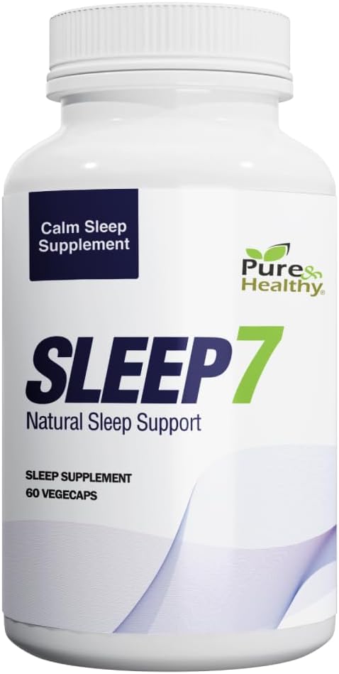 Pure & Sund Sleep7 Natural Sleep Support w / Magnesium glycinat, Melatonin, L- Theanin, Valerian, Lemon Balm, GABA og Passion Flower
