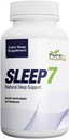 Pure & Sund Sleep7 Natural Sleep Support w / Magnesium glycinat, Melatonin, L- Theanin, Valerian, Lemon Balm, GABA og Passion Flower