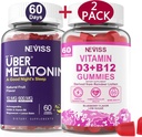 NEVISS Melatonin + D3- og B12-vitamin, Vegan, 2 + 2 = 4 pakning