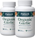 Mønster Wellness Odorless Organic hvidløg - 1000mg - Immunation, Circulatory & Heart Health Support - Non-GMO & Gluten Free - 60 Veganske kapsler