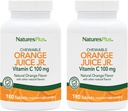 NaturePlus Orange Juice Jr. - Pakke med 2, 180 tyggetabletter - 100 mg C-vitamin - Vegetarisk, Gluten Free - 360 Total Servering