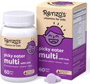Renzos Picky Eater Kids Multivitamin med Jern, Opløse Kids Vitaminer med Vitamin D3 & K2 og mere, 60 sukkerfri Melty Tabs, Cherry Mo 'Cherry Flavored
