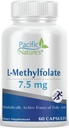 Pacific Nature 's L- Methylfolfolate 7, 5 mg (60 kapsler) Natural, Active Form of Folate for Total Health Support - Gluten Free, Non- GMO