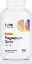 PureFormulas Magnesiumoxid 300 mg - sundt hjerte, afslapning, immunstøtte, ikke- GMO vegetariske kapsler - 250 Tæl