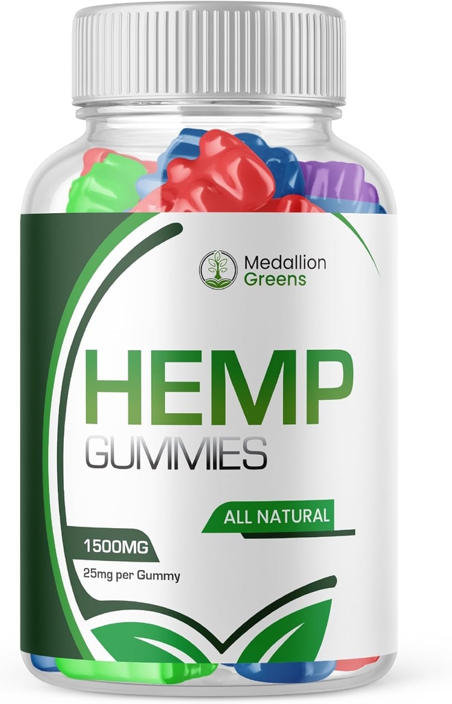 Medallion Green Gummies - Medallion Green Hamp Gummies Advanced Strength Performance Hamp Blend Formel, Big Size Gummy med 25mg Hamp Extract, Great Taste 1500mg Per flaske, Ny 2024 (60 Gummies)