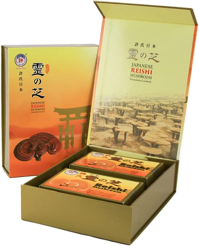 Hsu 's Ginseng SKU 3724 komma 124; Japansk Reishi Mushroom Kapsler, 120 Grev 124; Tallet 124 komma 124; 120ct Box of Reishi Mushroom Kapsler, B073V3CPW3