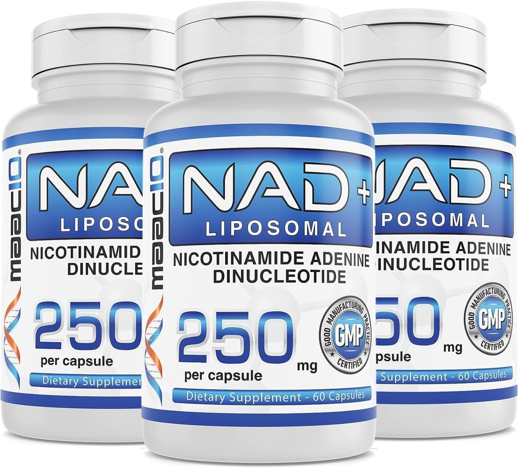 MAAC10 Liposomal NAD+ (180 x 250mg Capsules) | Supports Fatigue and Increased Energy - Non-GMO, Gluten Free, Vegan (3 Pack)
