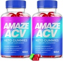rize laboratorier - Amaze ACV Keto Gummies for Weight Loss - Organic Keto Apple Cider Vincious Gummies, Hjælper med at øge energi (120 Gummies) (Pack of 2)