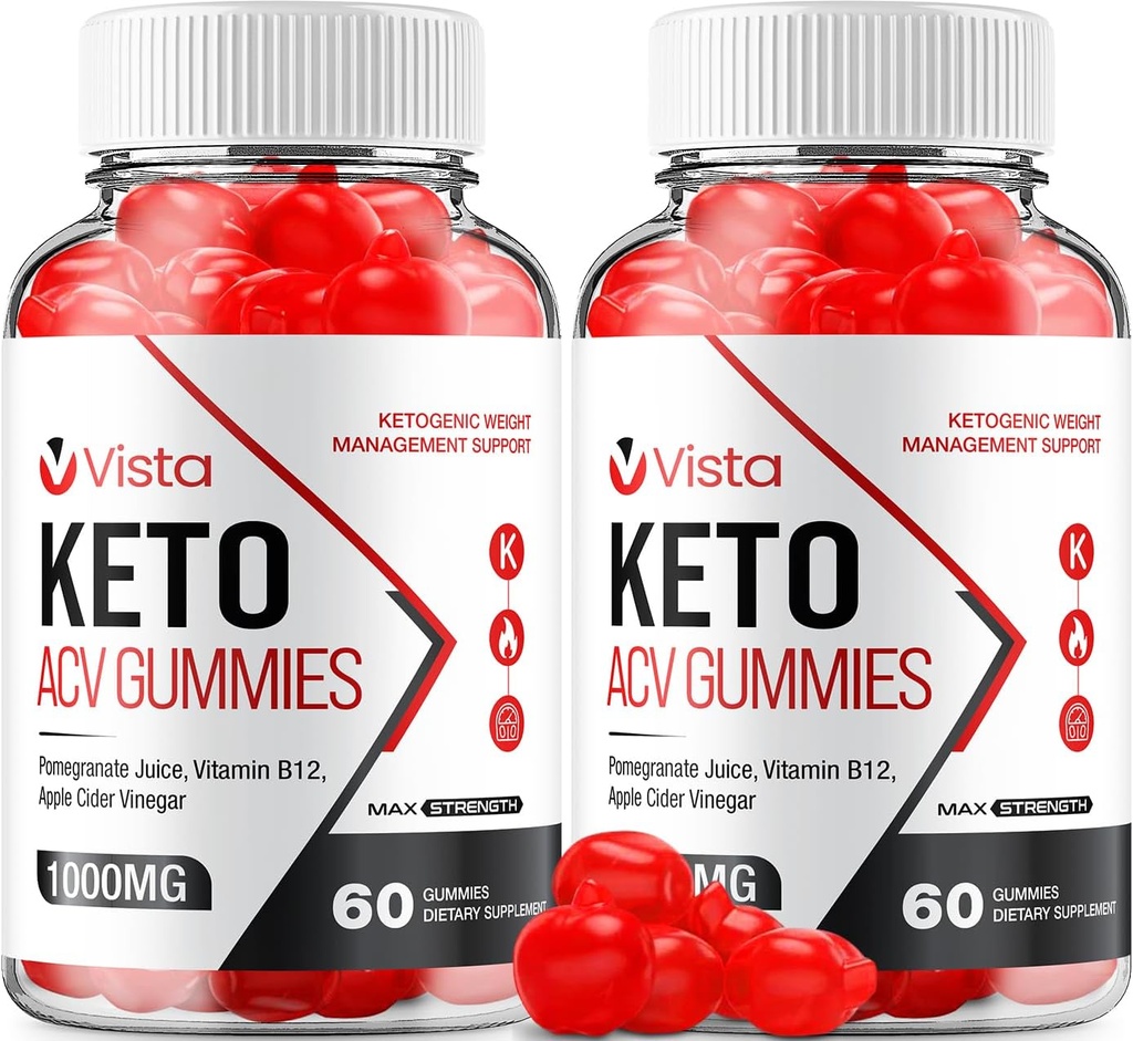 (2 Pack) Vista Keto ACV Gummies - Advanced Formel Vista Keto Plus ACV Gummies Apple Cider Vinagar Vista ACV Kosttilskud Mænd Kvinder (120 Gummies)