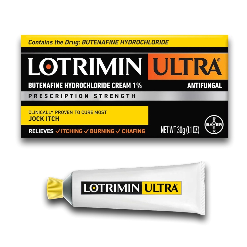 Lotrimin Ultra Antifungal Jock Itch Cream med Butenaaddine Hydrochlorid, Jock Itch Behandling for mænd, kvinder og børn over alderen 12, 1.1 oz Tube