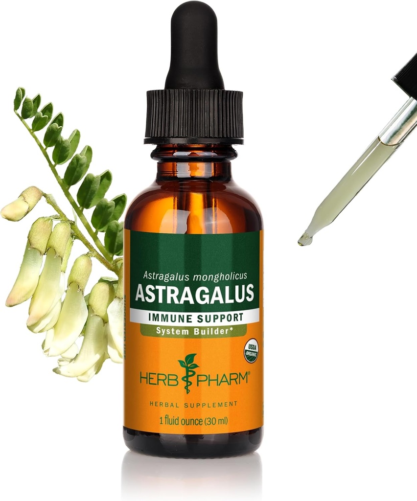 Herb Pharm Certified Organic Astragalus Liquid Extract for Immunsystem Support - 1 Oz
