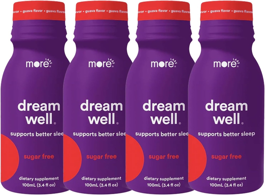 Flere Labs Dream Well Holistic Sleep Shot Drink 4 Pack Buddy 124; Non-Habit Forming Buddy 124; Lemon Balm, Melatonin og Glycine Buddy 124; Sleep Support Solution