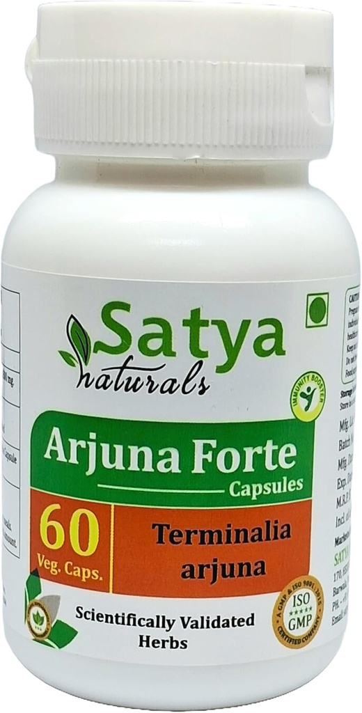 Arjuna Forte Capsules 500 mg. 60 Veg. Capsule Measures 124; Arjuna (Terminalia Arjuna) Uddrag Kapsler til mænd og kvinder Measures 124; Ayurvedic Herbal Supplement / Remedies Measures 124; 10: 1 Forte (1 flaske med 60 Kapsler)