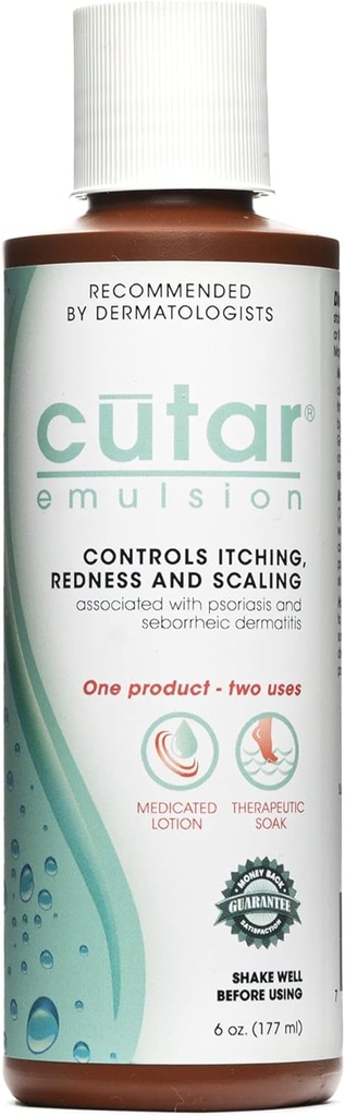 Cutar Emulsion Cream - Coal Tar Lotion til Relief fra Eksem, Psoriasis, og Dermatitis - Hjælper Soothe Itchy Flaky Skin, Rødme, Tørhed, og Betændelse
