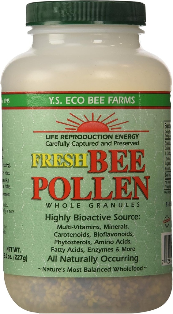 Y.S. Organics Friske Bee Pollen Hele Granules, 8 Ounce