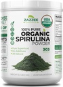 Zazzee Organic Spirulina Powder, 2.2 Pounds (1 KG), USDA Certified, 303 Servere, Kosher, 100% Pure, Ikke-bestrålet, Mess- Free Wide Mouth Container, Frisk lugt og Neutral Taste, Non-GMO, Gluten- Free