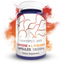 Nootropics Depot Coffein L- Theanine Capsules Note 124; 180 Pills Note 124; Indeholder 100mg af Koffein og 200mg af L- Theanine Note 124; Brain Booster