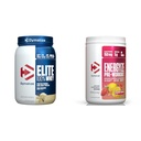 Dymatize Whey Protein og Pre Workout Combo, Elite 100% Whey Protein Powder Gourmet Vanilla 26 Serve, Energize Pre Workout Pulver til mænd og kvinder Jordbær Lemonade Flavor 30 Servering