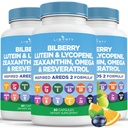 Eye Health Vitaminer med blåbær, Lutein & Zeaxanthin, Lycopene, Resveratrol, Grape Seed Extract Flaxseed Astaxanthin- AREDS 2-180 Kapsler