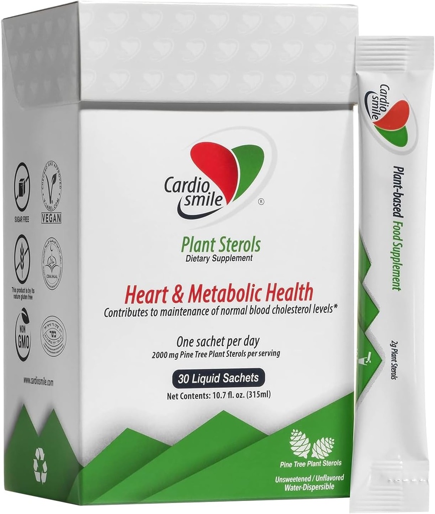 2000mg Plant Steroler Understøtter sunde Cholesterol Niveauer med 1400mg beta- sitosterol til hjerte & Metabolic Health Support, 30 dages forsyning i engangsvæske pakker
