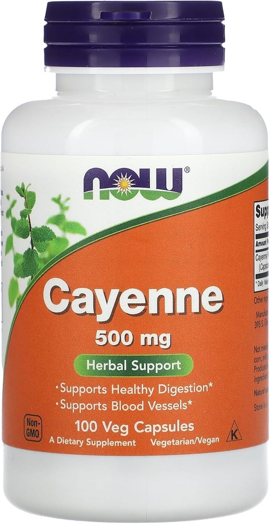 Nu fødevarer Cayenne 500mg 100 Vcaps