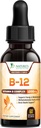 B-12 Vitamin Energy Drops (Methylcobalamin) Ekstra styrke Super B Complex - Sublingual B12 Væske til immunforsvar, Heart Health & Cellular Energy Support, Raspberry Flavored - 2 Fl Oz