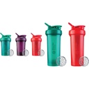 BlenderBottle Classic V2 20- Ounce Shaker Flaske, 3- Pack: Rød, Grøn, og Plum & Classic V2 Shaker Flaske Perfekt til Protein Shakes og Pre Workout, 28-Ounce (2 Pack), Rød, Grøn