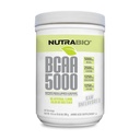 NutraBio BCAA 5000 Powder - Gæret forgrenet kæde Aminosyrer til muskelvækst & Inddrivelse - Naturlige smagsstoffer, sødestoffer og farve, Vegan, Gluten Free - Unflavored, 60 Servere