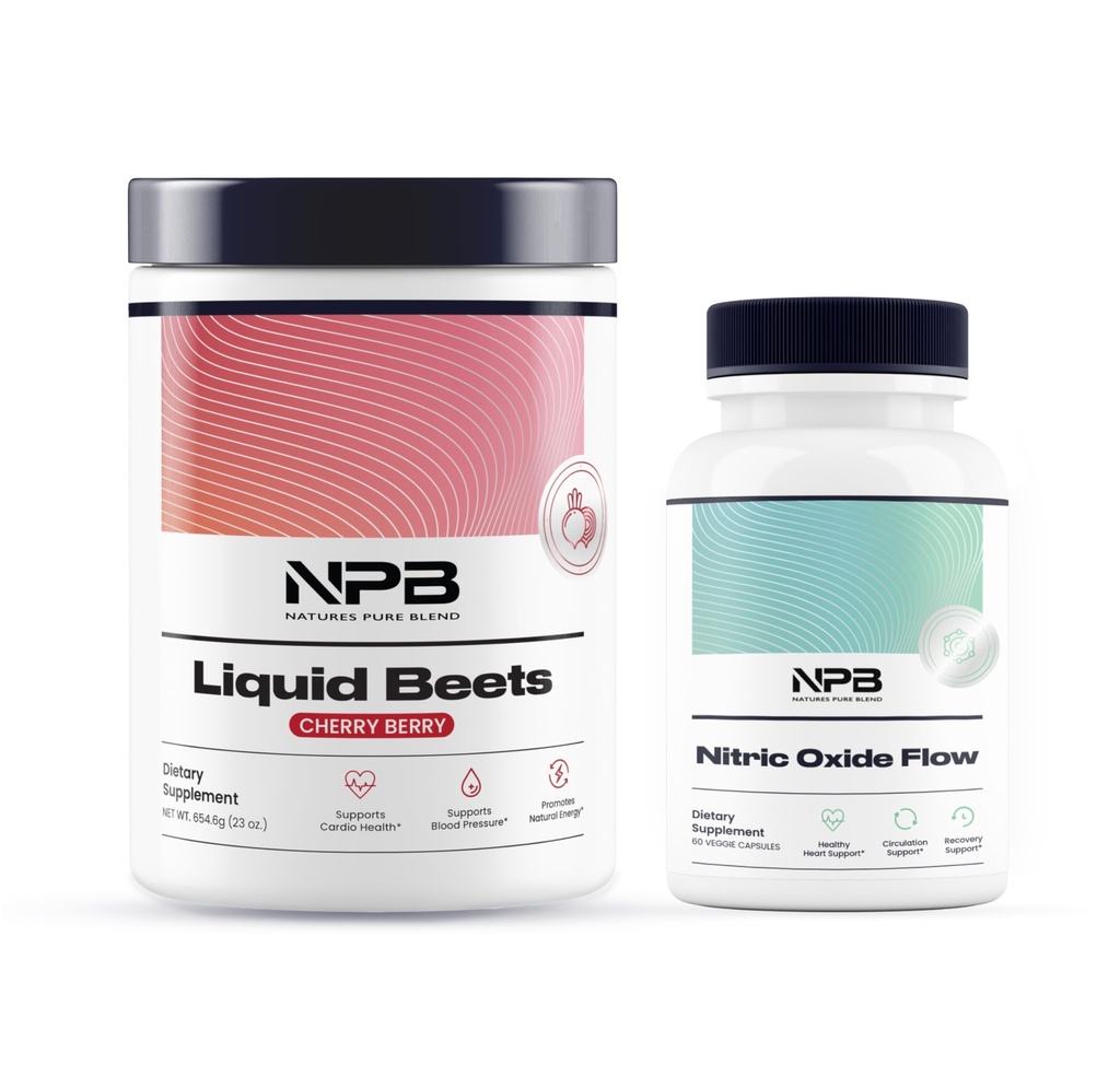 Naturens Pure Blend nitrogenoxid Flow & Liquid Beets Bundle - Blood Pressure Support, Circulation Increase - Organic Beet Root Powder 8.000mg