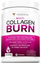 Hydrolyseret Collagen pulver til vægttab - Burn Ultimate Beauty Complex Multi Peptider pulver til kvinder med typer I II III V og X for fedt brænder støtte Unflavored 30 Serveringer