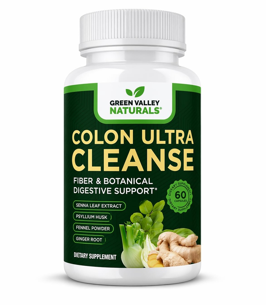 Colon Cleanse - Natural Solution to Colon Health - Natural Laxative - Forstoppelse Relief - Gut Detox - Probiotika - Starter arbejder i 24 timer - Understøtter Natural tarmrytmer (1 flaske, 60 Greve)