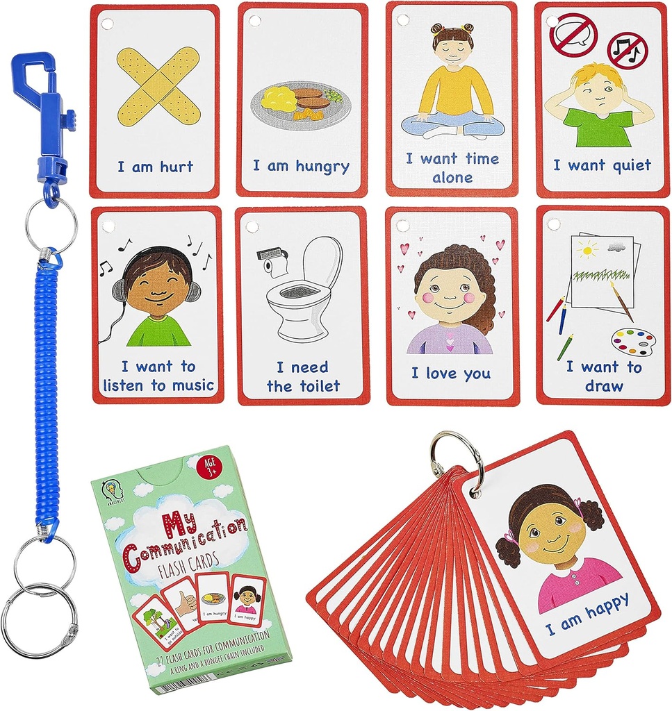 Special Needs My Communication Cards for Special Ed, Speech Delay Non Verbal Children and Adults with Autism 27 Flash Cards for Visual aid or cue Cards