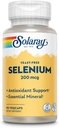 Solaray Yeast Free Selenium 200mcg, Selenium kapsler til sund thyreoideafunktion & immunstøtte, Høj Absorption Supplement, Vegan, 90 Servere, 90 VegCaps