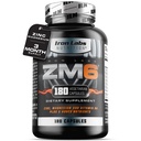 Jern Labs ZM6 - 3 måneders forsyning - Zink Magnesium Aspartat supplement - 180 Vegetariske kapsler - Magnesium og zink kosttilskud til mænd og kvinder