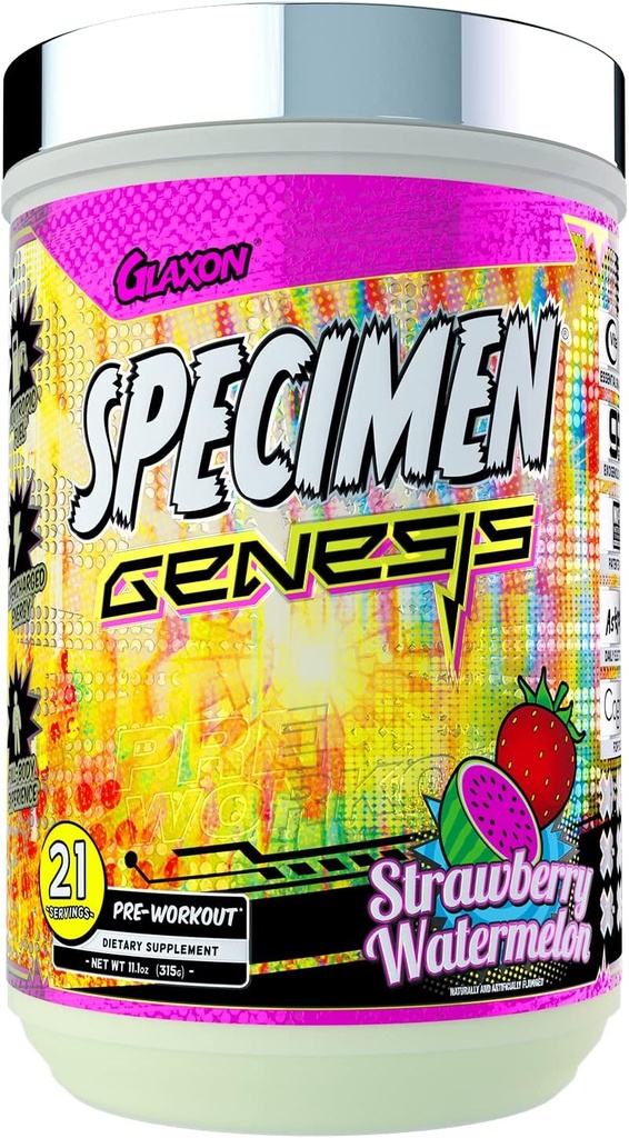 Specimen Full Spectrum High Stimulant Pre- Workout Powder Budd124; Supercharged Energy & Muscle Pumps + Focus & Hydration