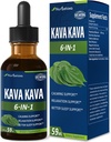 Kava Kava Root Extract Drops til Calming & Relaxation Support, Natural Herbal Blend Tincture supplement til bedre søvn Support med Valerian Root, Lemon Balm og Kamille. 2oz