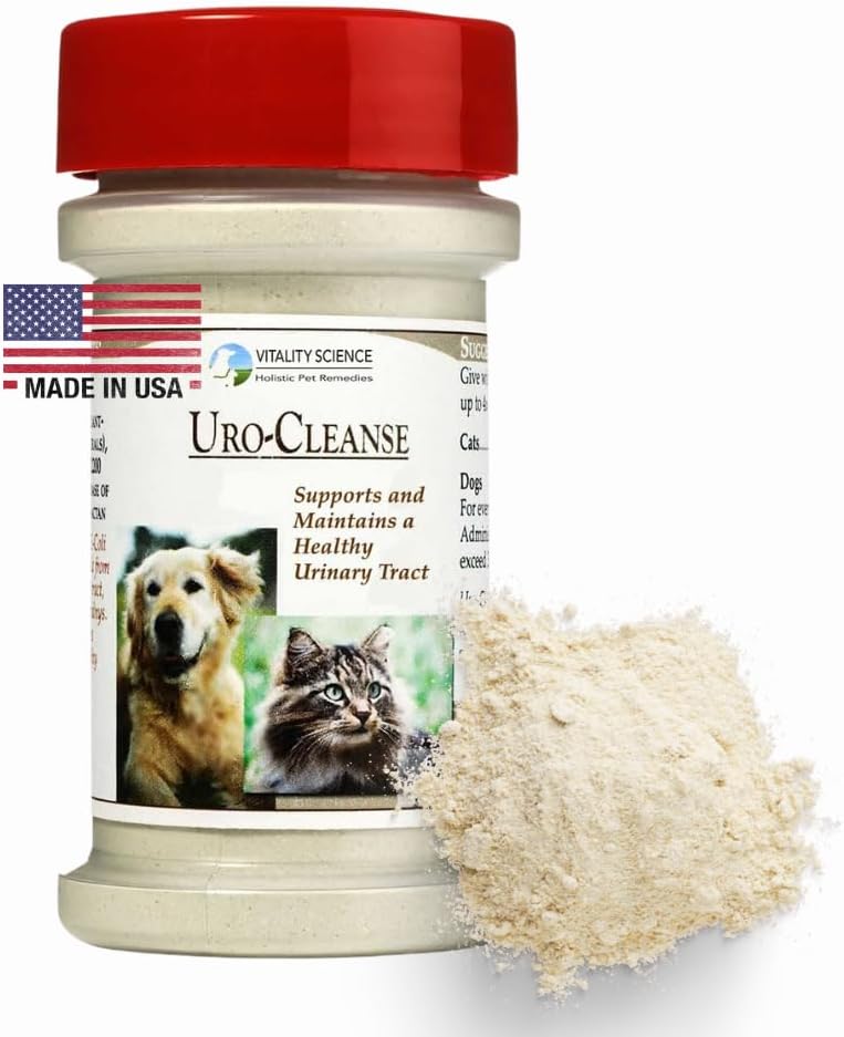 Vitality Science URO- Cleanse for Cats Budd124; Natural Aid for Urinary Tract, Bstige, Nyre Sundhed Budd124; D- Mannose, Arabinogalactan, Zeolite Budd124; Forebygger og eliminerer UTI, Brege Infektioner og Inkontinens
