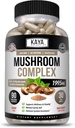 Kaya Naturals Premium Mushroom Complex Potent 1995mg Per Serving – Wellness Support – Non-GMO & Gluten-Free – 90 Capsules