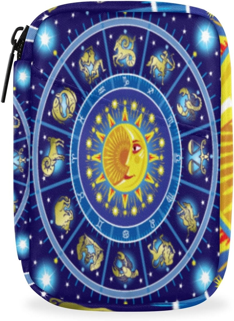 Horoskop Cirkel Pill sag Ugentlig Medicin Organizer med Rejsepose Seven- dag Pill Box Vitamin supplement Box Fish Oil Pills Holder