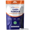 Vitamatisk Gamma Aminosmørsyre Pulver 750 mg per servering - 250 Bedste - Også kaldet GABA - 333 Servering