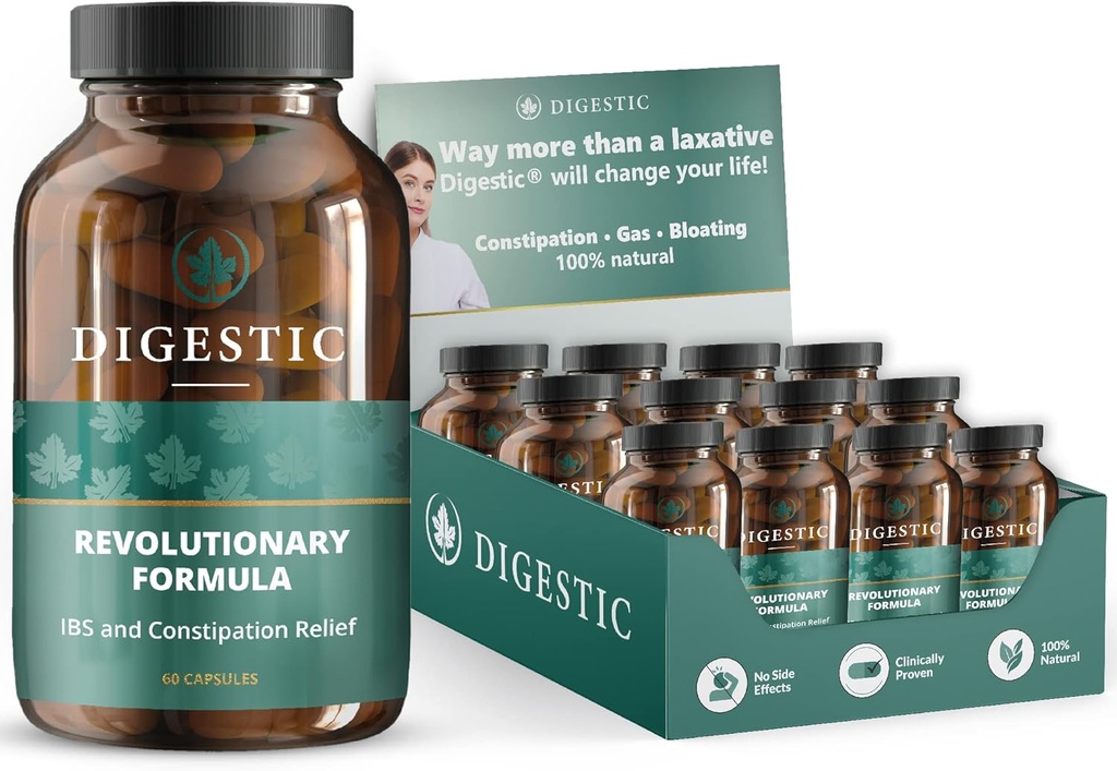 Digitisk - Laxative for Forstoppelse Relief - Afføring blødgøringsmiddel til IBS Svær Forstoppelse 100% Natural - 720 Kapsler - Colon Detox Rense, til Bloating og Gas Relief - Professional Reseller Pack