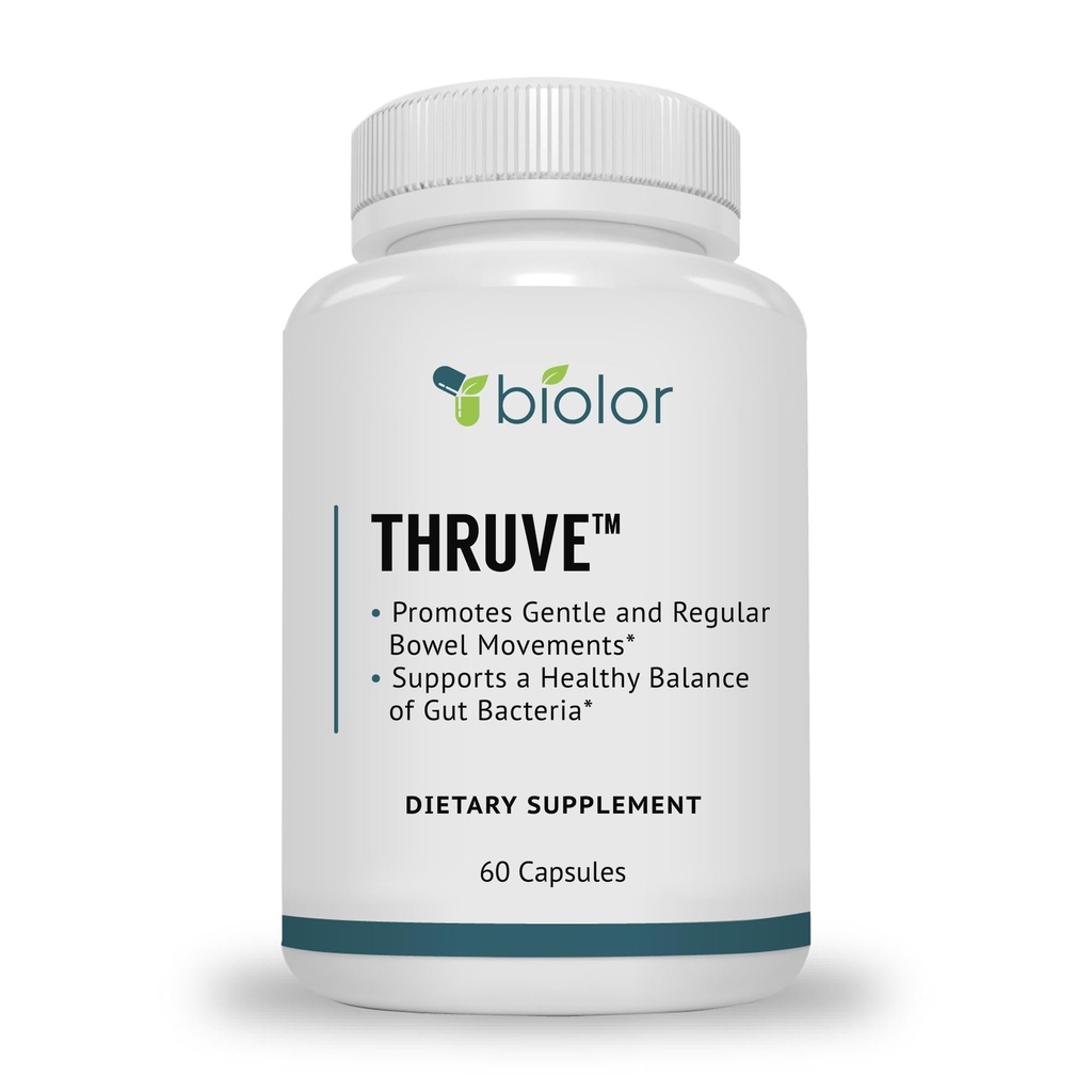 Thruve Long- Term Forstoppelse Relief Supplement - Probiotika, Prebiotika, Naturlige Laxatives og Fiber Alt i let at synke kapsler - Bedste Herbal Laxative Supplement til Forstoppelse - 60 Piller