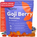 Reprise Goji Berry Superfood Gummies - All- Natural Antioxidant, fordøjelse, 240 mg Full- Potency, Low- Sugar, Vegan, 45 Blåbær Tyggegummi