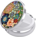 Nipichsha Pill Box, Lille Pill sag for purse & Pocket, Cute Travel Medicine Organizer, Portable Medicine Container Holder til at holde vitaminer, Medicin, Fish Oil & Supplement, Mandala Flower