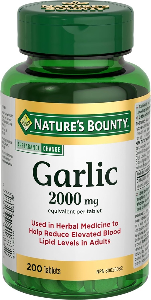 Nature 's Bounty hvidløg 2000mg, 200 tabletter