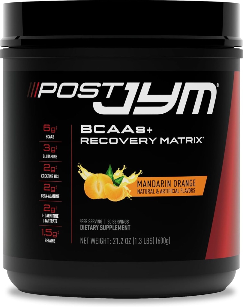 JYM Supplement Science Post JYM Aktiv Matrix Mandarin Orange Amino Inddrivelse Powder Pure Creatin HCL, BCAA 's, Glutamin, Carnitin, betain, Taurine for styrke, Reparation, Performance 30 Servere